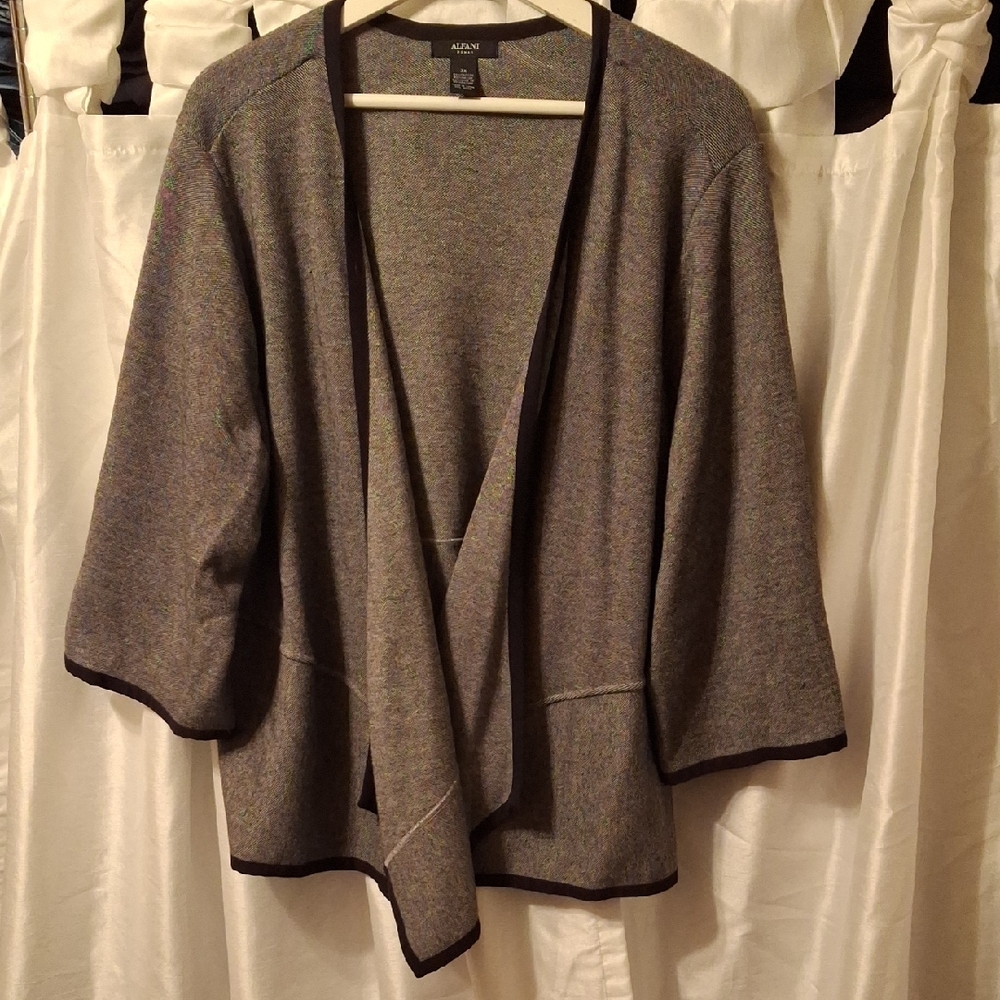 Alfani Women's Gray Open Front Cardigan 3X
